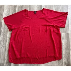 Torrid Women's Size 4 Raspberry Georgette Raglan Blouse Top Semi Sheer
